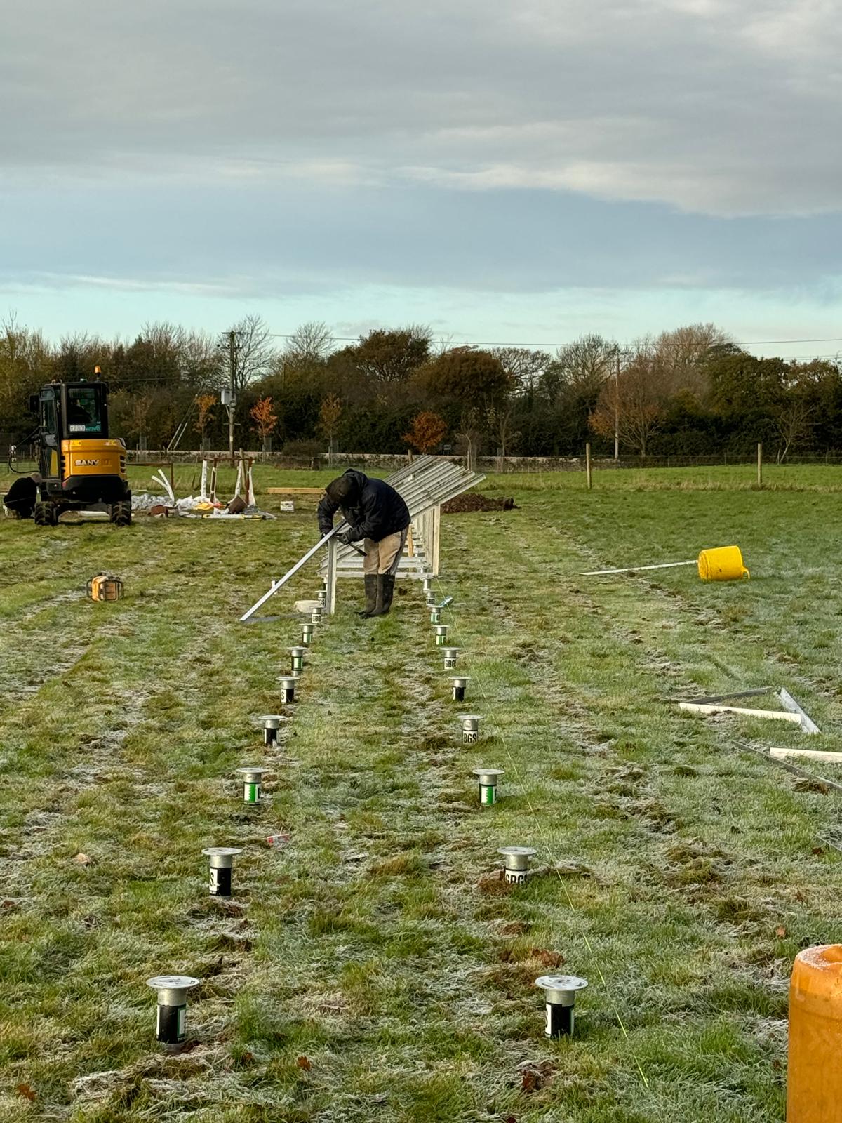 private farm estate ground mount installation 2 flat roof solar systems